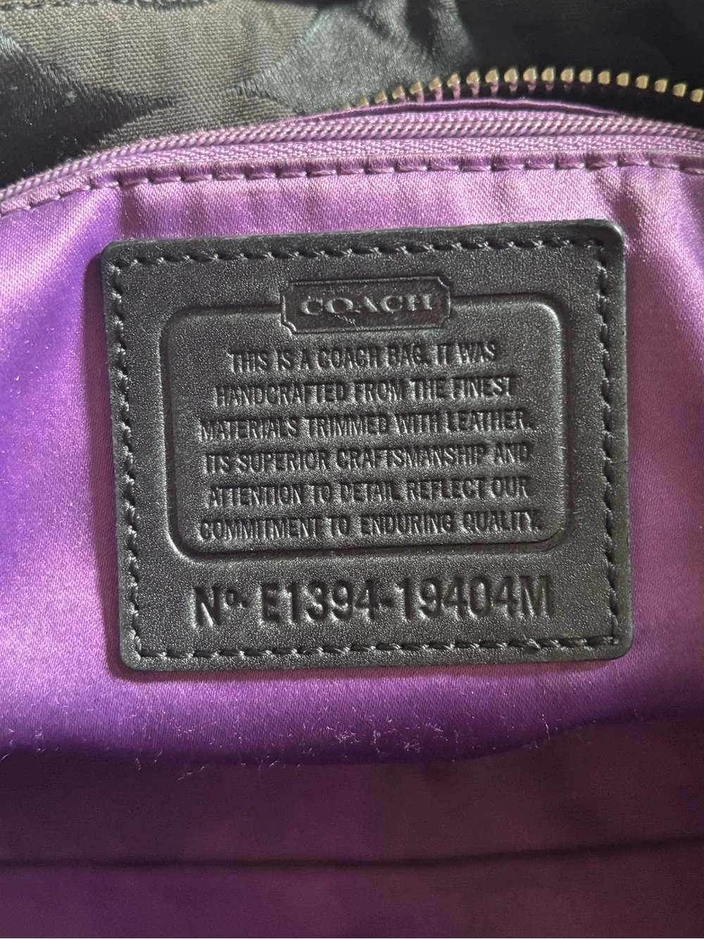 Coach Black Signature C-Pattern Satin Tote